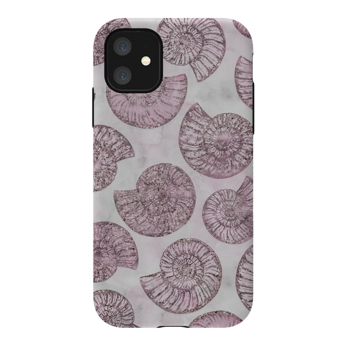 iPhone 11 StrongFit Soft Pink Fossils  by Andrea Haase