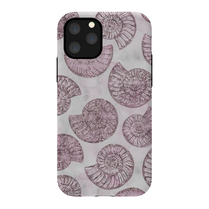 iPhone 11 Pro StrongFit Soft Pink Fossils  by Andrea Haase