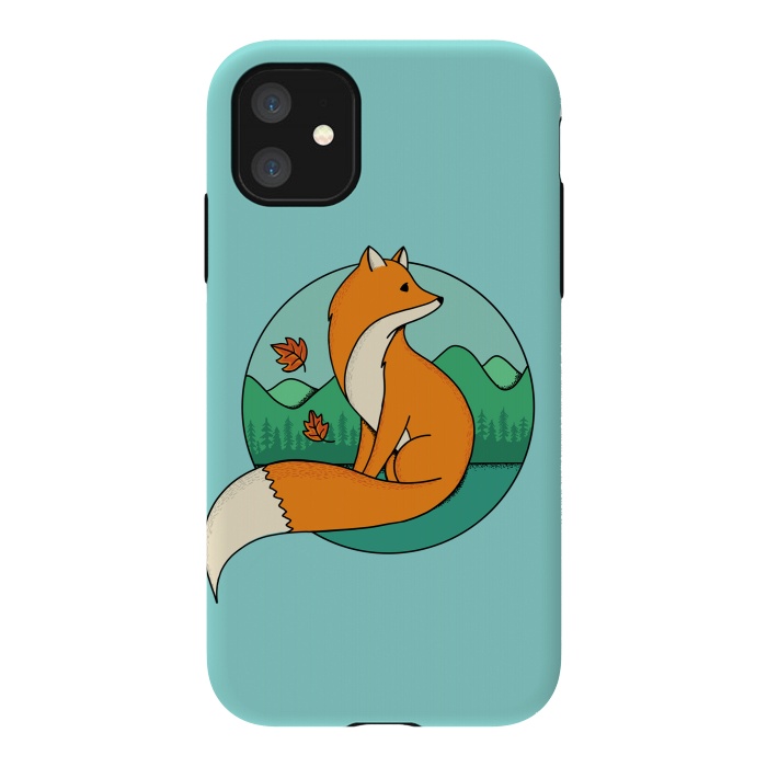 iPhone 11 StrongFit Fox and Landscape by Coffee Man