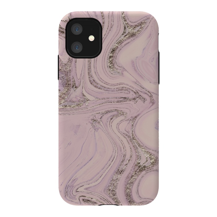 iPhone 11 StrongFit Glamorous Sparke Soft Pink Marble 2 by Andrea Haase