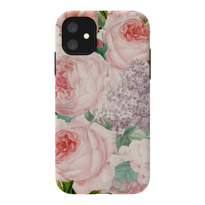 iPhone 11 StrongFit Pink Retro Watercolor Roses by  Utart