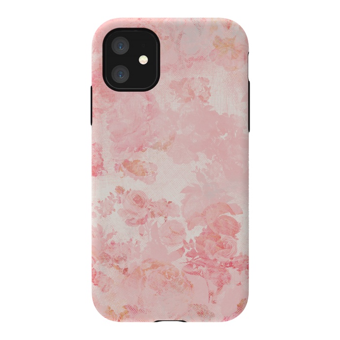 iPhone 11 StrongFit Vintage Roses in Pink - Pattern by  Utart