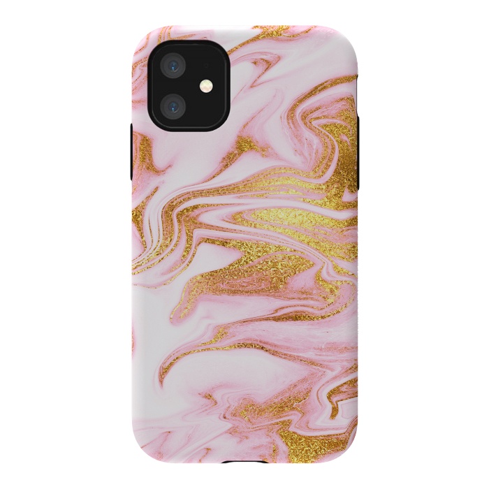 iPhone 11 StrongFit Pink and gold Fluid Marble by  Utart