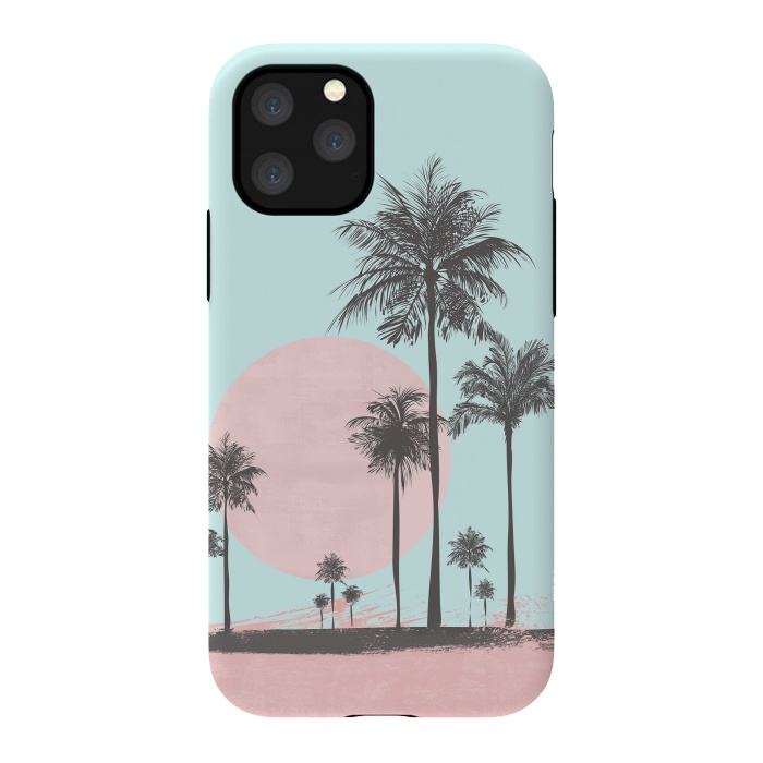 iPhone 11 Pro StrongFit Beachfront Palm Tree Sunset by Andrea Haase
