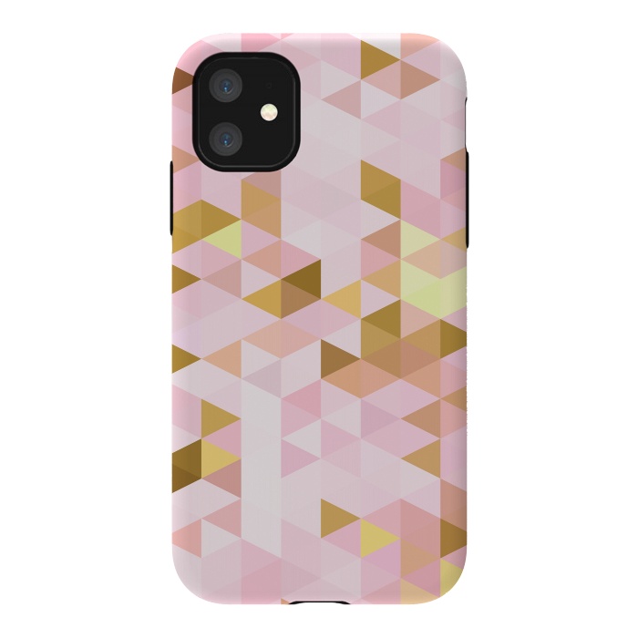 iPhone 11 StrongFit Pink and Rose Gold Marble Triangle Pattern by  Utart