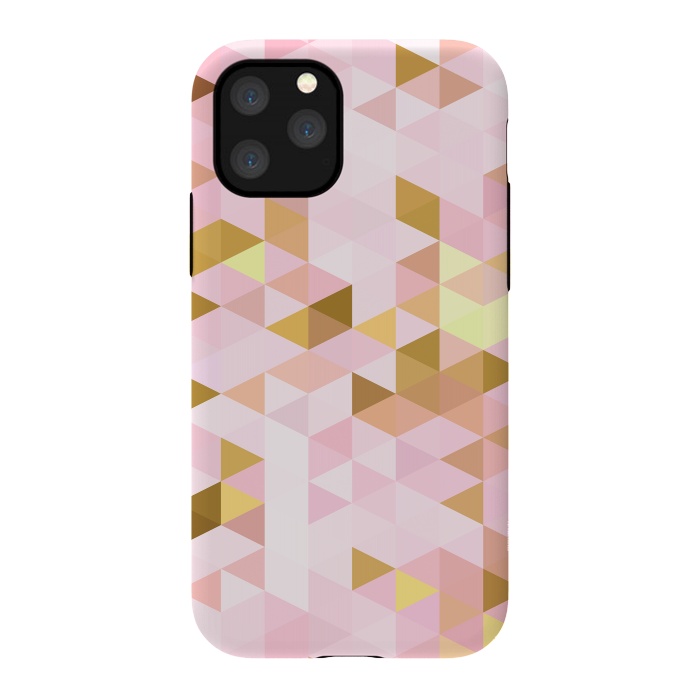 iPhone 11 Pro StrongFit Pink and Rose Gold Marble Triangle Pattern by  Utart