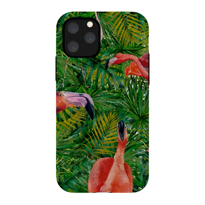iPhone 11 Pro StrongFit Flamingo Jungle Party by  Utart