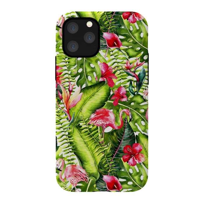 iPhone 11 Pro StrongFit Flower Jungle and Flamingo  by  Utart