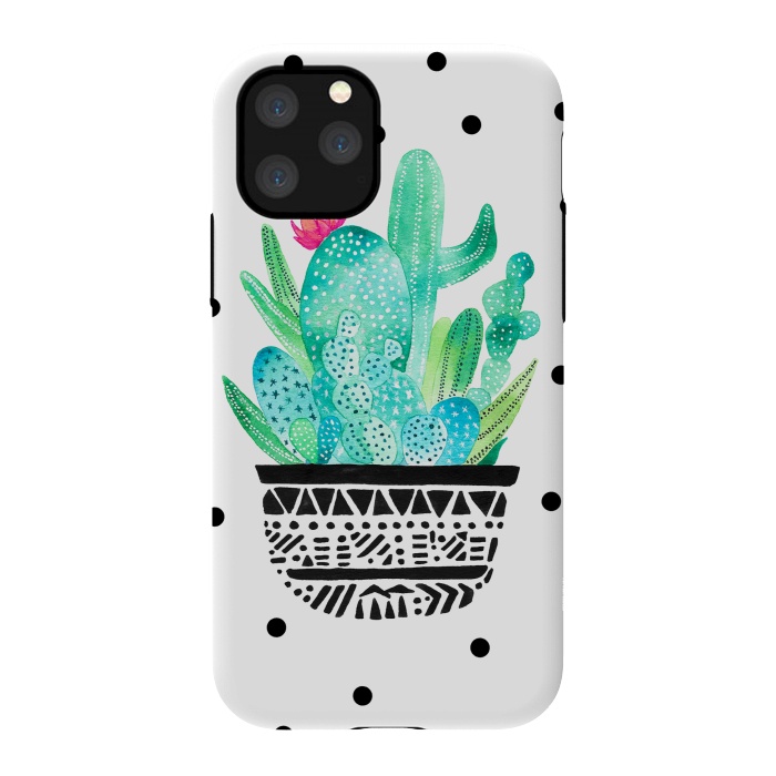 iPhone 11 Pro StrongFit Pot Me A Cacti! Dots by Amaya Brydon