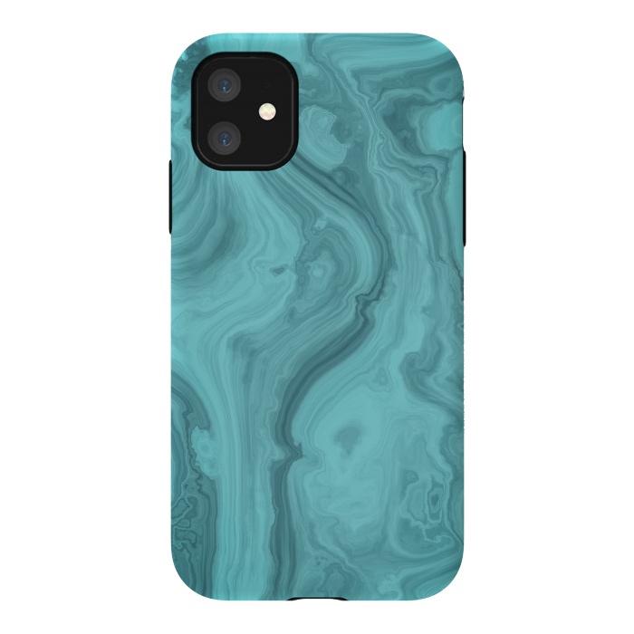 iPhone 11 StrongFit Turquoise Marble 2 by Andrea Haase