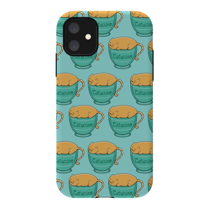 iPhone 11 StrongFit Catuccino Pattern by Coffee Man