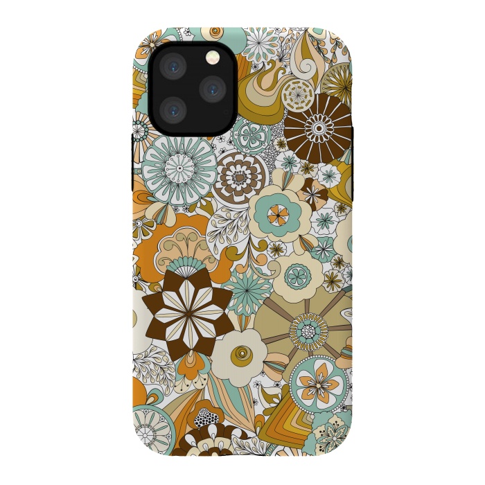 iPhone 11 Pro StrongFit Flowers, Flowers Everywhere Retro Colors by Paula Ohreen