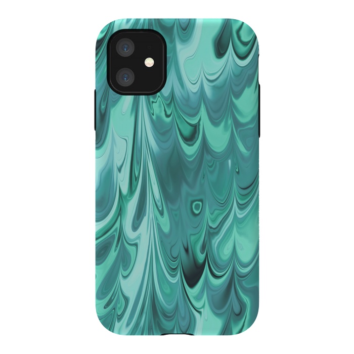 iPhone 11 StrongFit Faux Turquoise Marble 2 by Andrea Haase