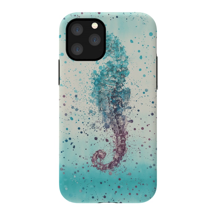 iPhone 11 Pro StrongFit Seahorse Watercolor Art by Andrea Haase