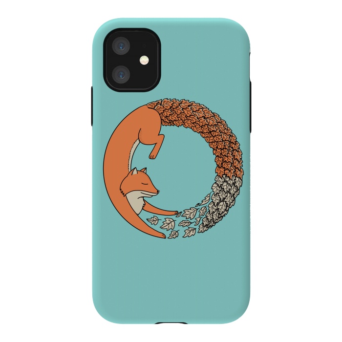 iPhone 11 StrongFit Fox Circle by Coffee Man