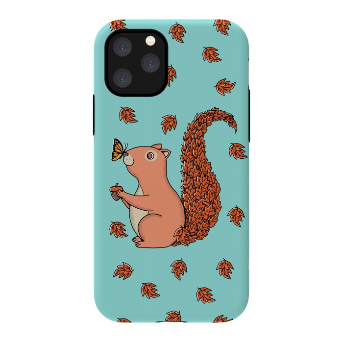 iPhone 11 Pro StrongFit Squirrel and Butterfly by Coffee Man