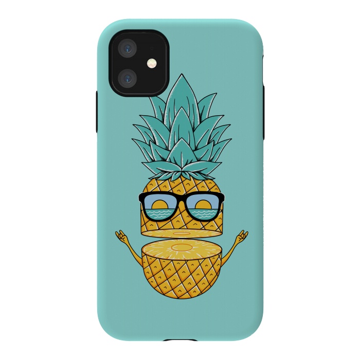 iPhone 11 StrongFit Pineapple Sunglasses by Coffee Man