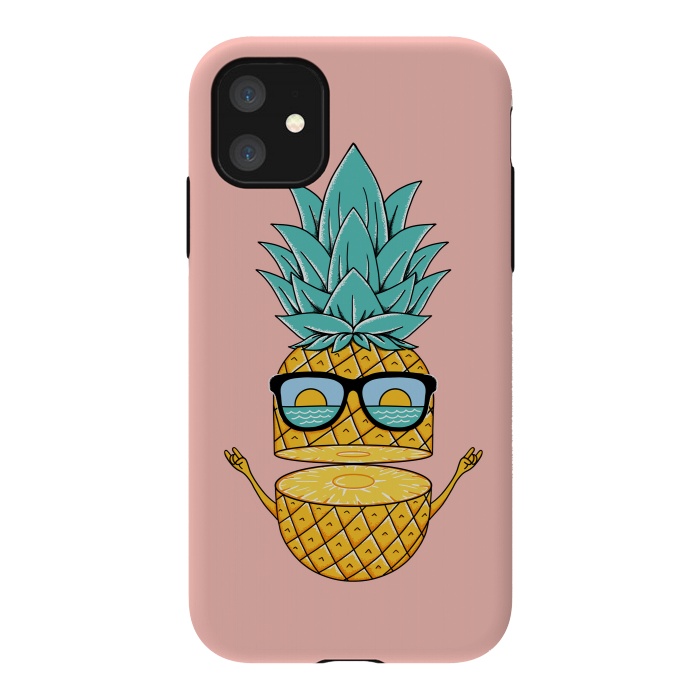 iPhone 11 StrongFit Pineapple Sunglasses Pink by Coffee Man