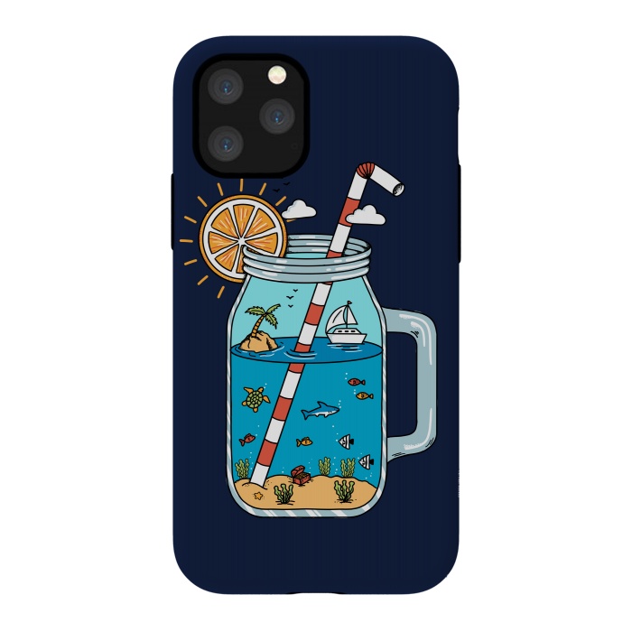 iPhone 11 Pro StrongFit Drink Landscape Blue by Coffee Man