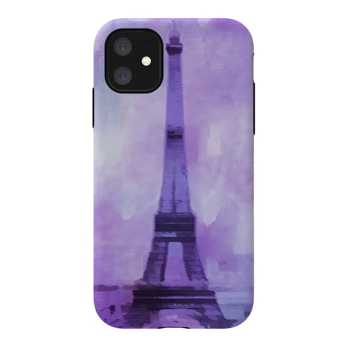 iPhone 11 StrongFit Purple Paris Watercolor  by Andrea Haase