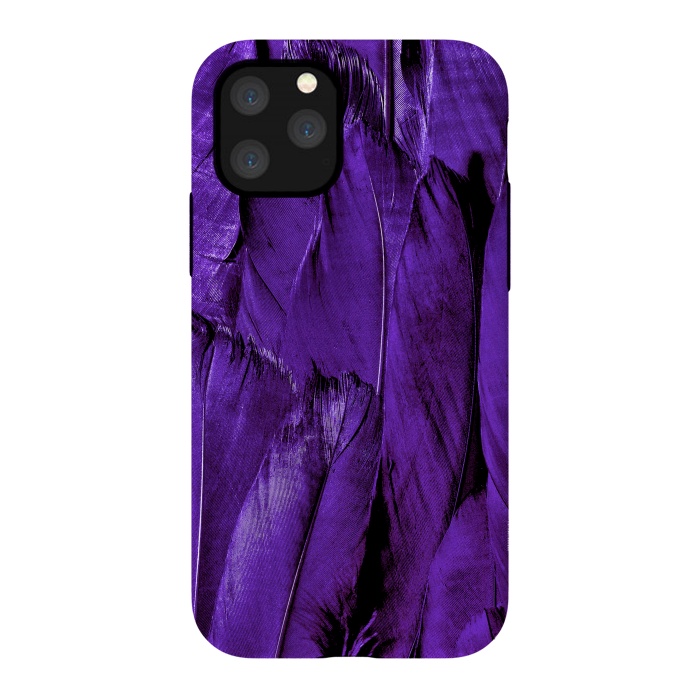 iPhone 11 Pro StrongFit Purple Feathers by Andrea Haase