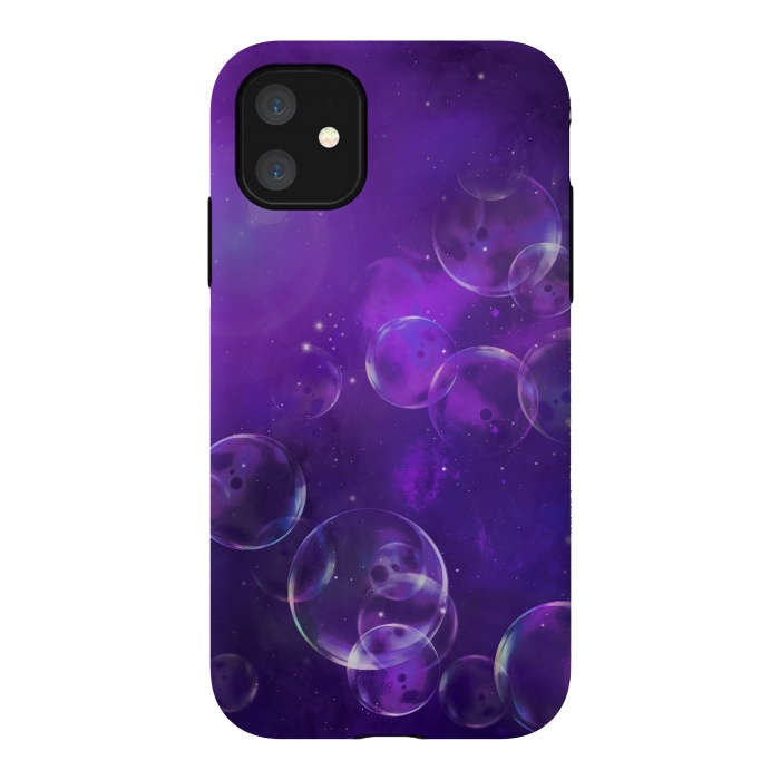 iPhone 11 StrongFit Surreal Purple Bubbles by Andrea Haase