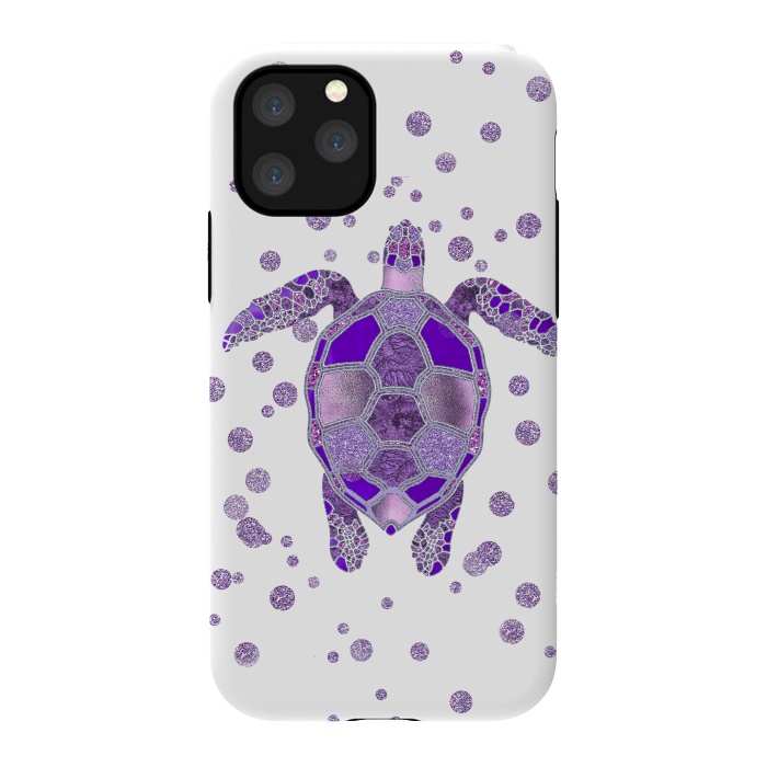 iPhone 11 Pro StrongFit Shimmering Purple Turtle by Andrea Haase