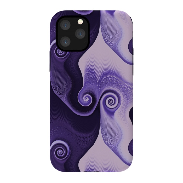 iPhone 11 Pro StrongFit Fancy Purple Spirals by Andrea Haase