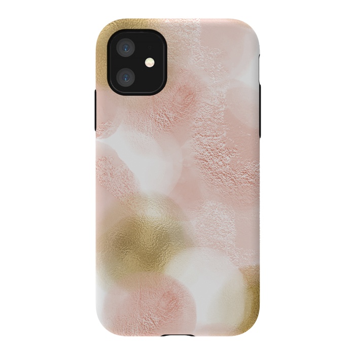 iPhone 11 StrongFit Gold and Pink Blush Dots by  Utart
