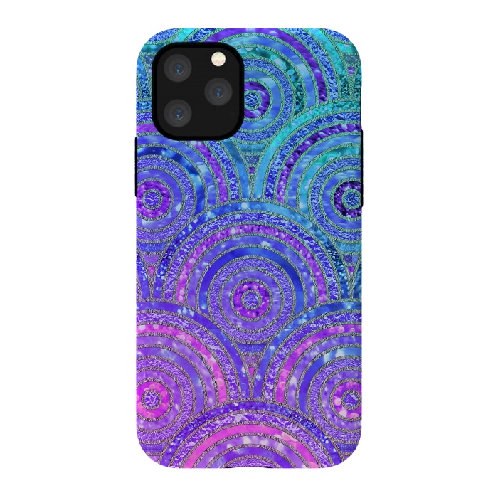 iPhone 11 Pro StrongFit Pink and Blue Metal Circles Pattern by  Utart