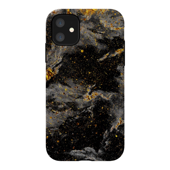 iPhone 11 StrongFit Galaxy Black Gold by Gringoface Designs