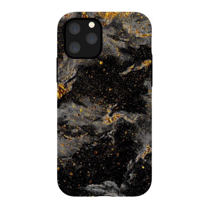 iPhone 11 Pro StrongFit Galaxy Black Gold by Gringoface Designs