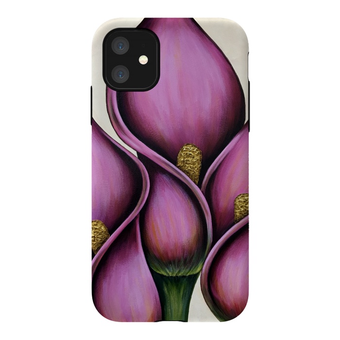 iPhone 11 StrongFit New Pink Calla Lilies by Denise Cassidy Wood