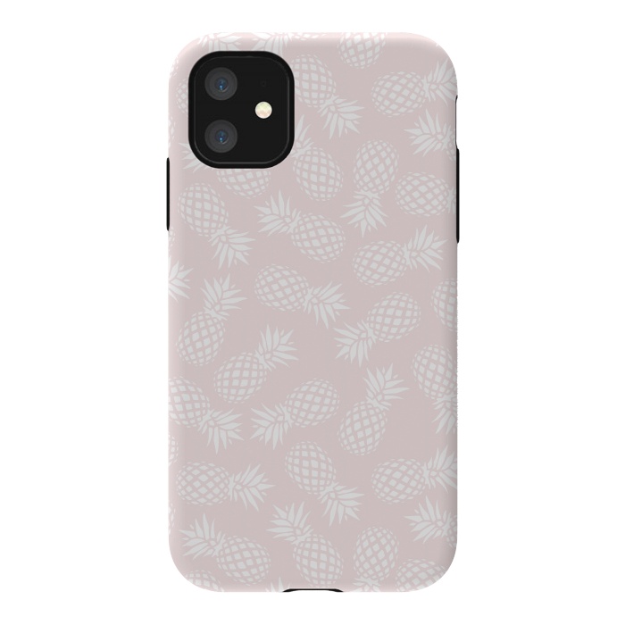 iPhone 11 StrongFit Pineapple pattern on pink 022 by Jelena Obradovic