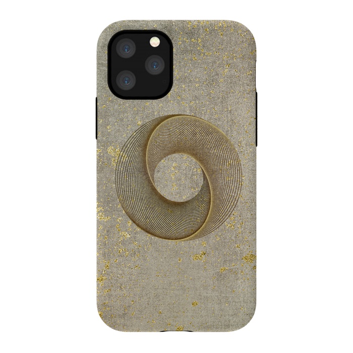 iPhone 11 Pro StrongFit Golden Line Art Circles 2 by Andrea Haase