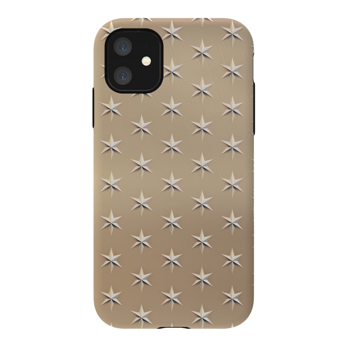 iPhone 11 StrongFit Silver Stars On  Gold by Andrea Haase