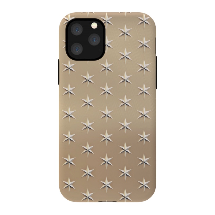 iPhone 11 Pro StrongFit Silver Stars On  Gold by Andrea Haase