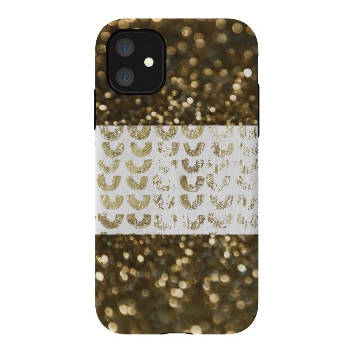 iPhone 11 StrongFit Golden Glitter by Andrea Haase