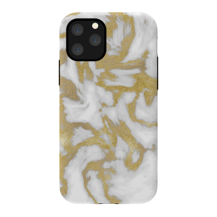 iPhone 11 Pro StrongFit White Gold Faux Marble by Andrea Haase