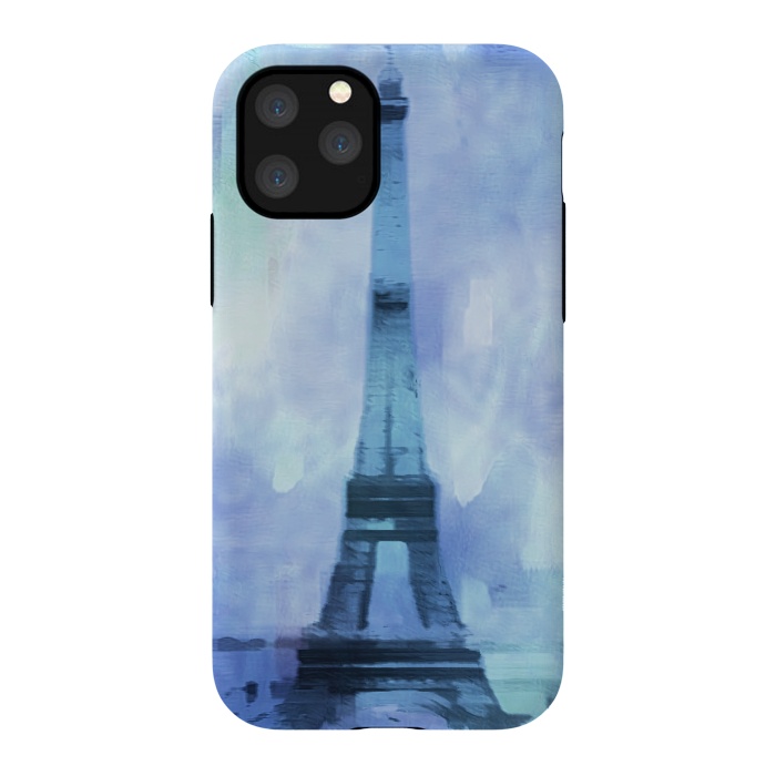 iPhone 11 Pro StrongFit Blue Paris Watercolor  by Andrea Haase