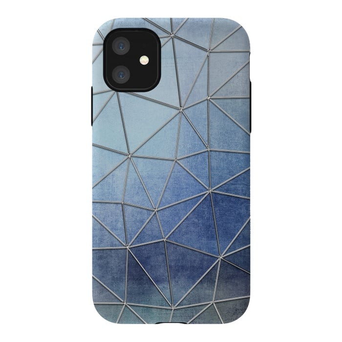 iPhone 11 StrongFit Blue Triangles 2 by Andrea Haase