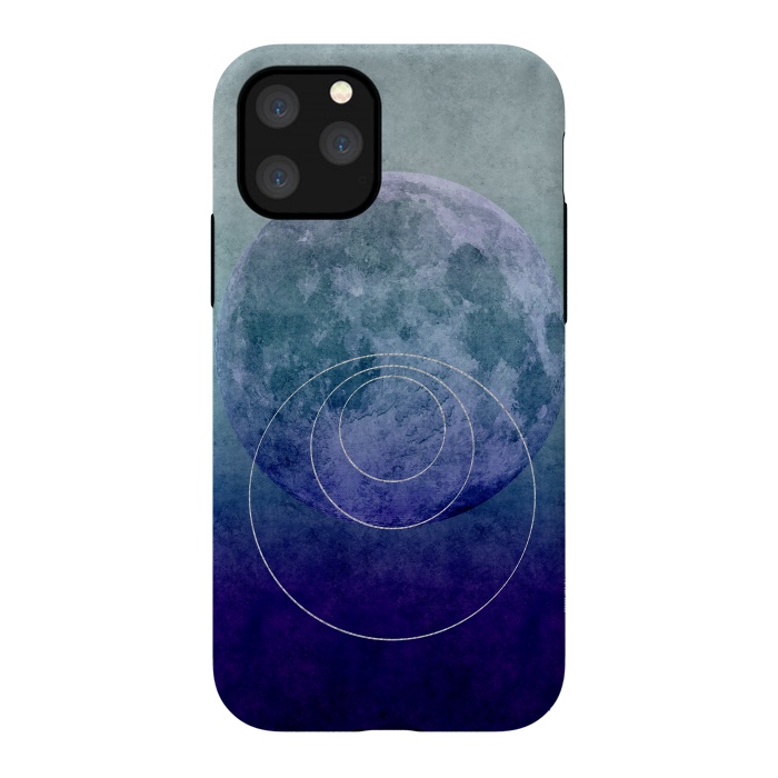 iPhone 11 Pro StrongFit Blue Abstract Moon by Andrea Haase