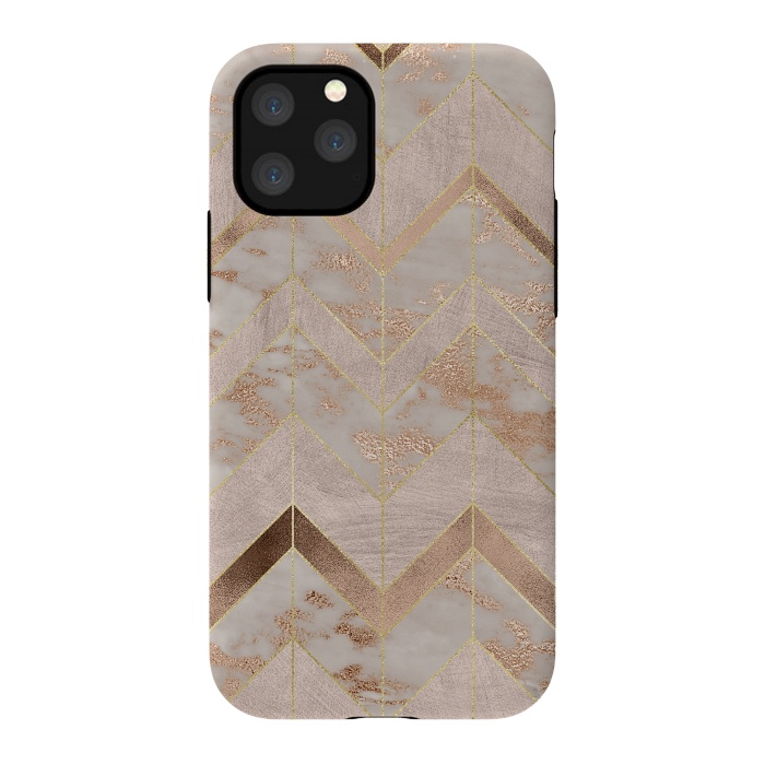 iPhone 11 Pro StrongFit Marble Rosegold Chevron by  Utart