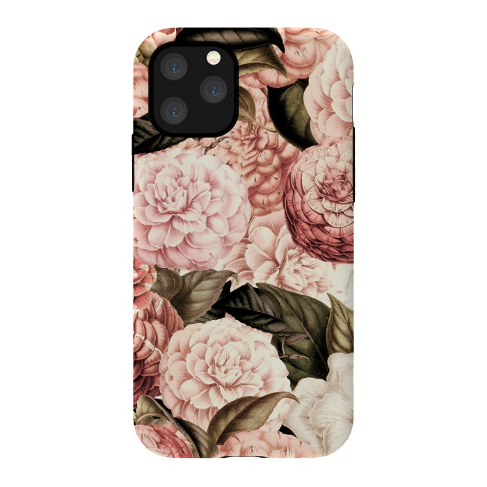 iPhone 11 Pro StrongFit Pink Vintage Camelia Pattern by  Utart