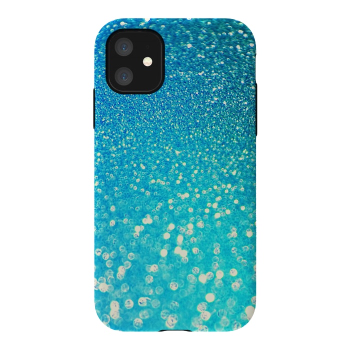 iPhone 11 StrongFit Ocean Teal Blue Glitter by  Utart