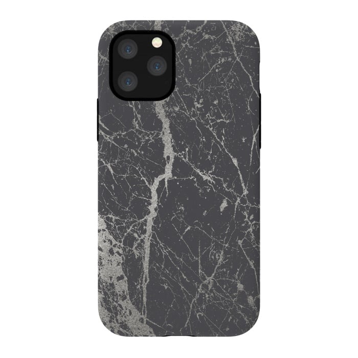 iPhone 11 Pro StrongFit Elegant Silver Marble 2 by Andrea Haase