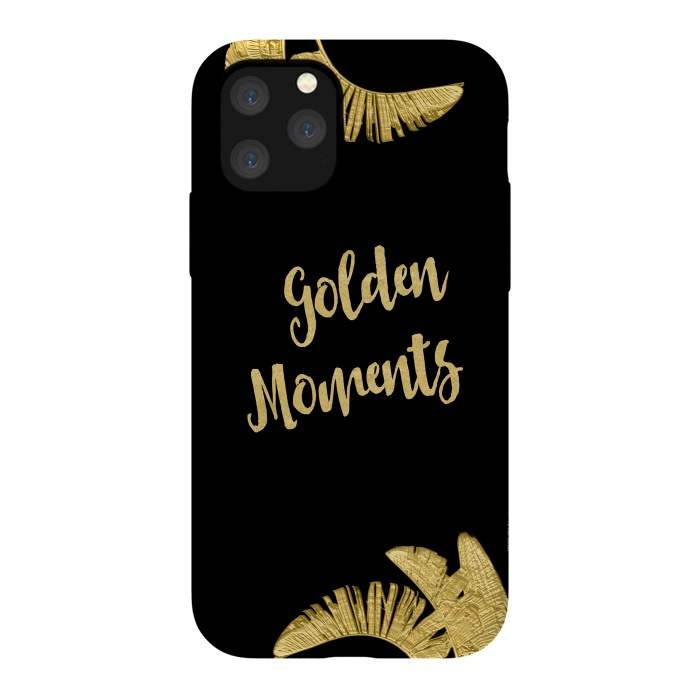 iPhone 11 Pro StrongFit Golden Moments Palm Leaves by Andrea Haase