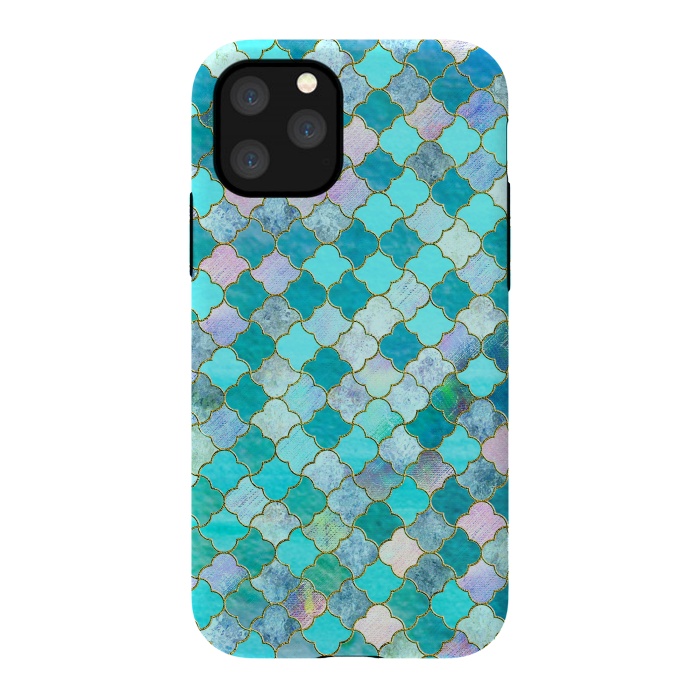 iPhone 11 Pro StrongFit Multicolor Teal Moroccan Shapes Pattern  by  Utart