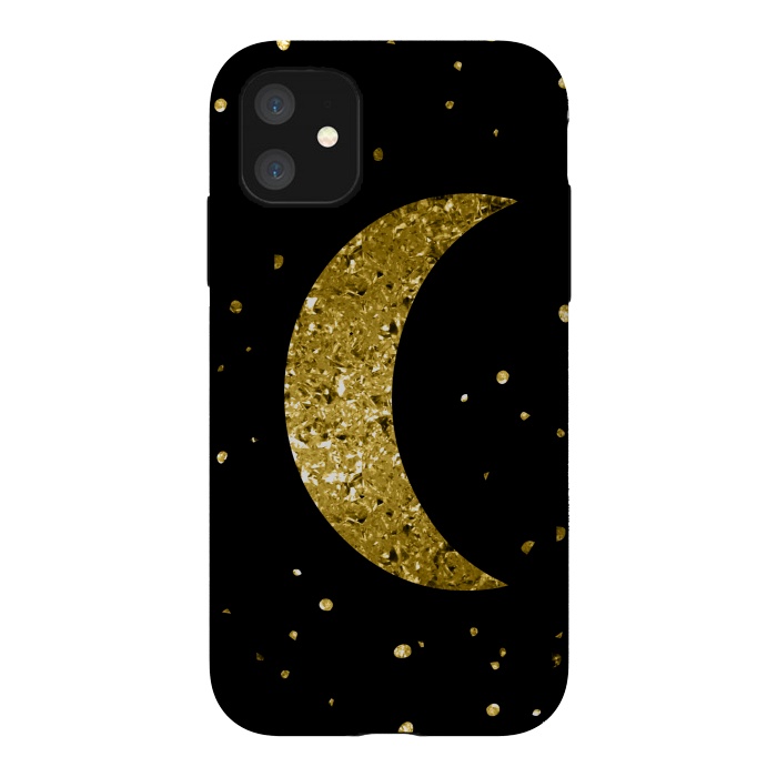iPhone 11 StrongFit Sparkling Golden Moon by Andrea Haase
