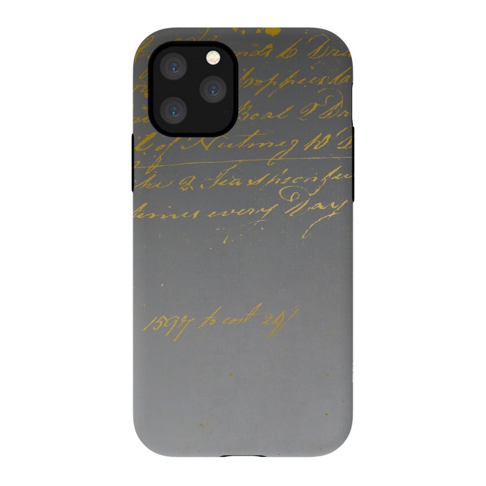 iPhone 11 Pro StrongFit Golden Handwriting by Andrea Haase